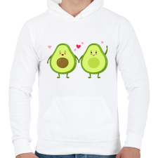 PRINTFASHION Avokádó pár - Férfi kapucnis pulóver - Fehér férfi pulóver, kardigán