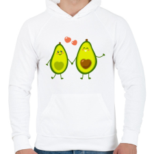 PRINTFASHION Avokádó pár - Férfi kapucnis pulóver - Fehér férfi pulóver, kardigán