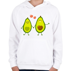 PRINTFASHION Avokádó pár - Gyerek kapucnis pulóver - Fehér