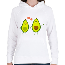 PRINTFASHION Avokádó pár - Női kapucnis pulóver - Fehér női pulóver, kardigán