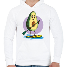 PRINTFASHION Avokádó sup-on - Férfi kapucnis pulóver - Fehér férfi pulóver, kardigán