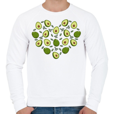 PRINTFASHION Avokádó szív - Férfi pulóver - Fehér