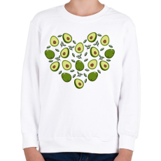 PRINTFASHION Avokádó szív - Gyerek pulóver - Fehér