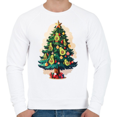 PRINTFASHION Avokádós karácsonyfa - Férfi pulóver - Fehér
