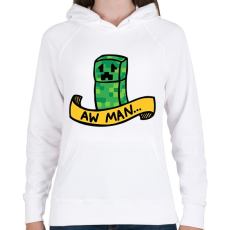 PRINTFASHION Aw man - Női kapucnis pulóver - Fehér