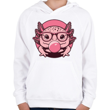 PRINTFASHION Axolotl - Gyerek kapucnis pulóver - Fehér gyerek pulóver, kardigán