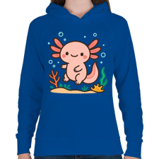 PRINTFASHION Axolotl - Női kapucnis pulóver - Királykék női pulóver, kardigán