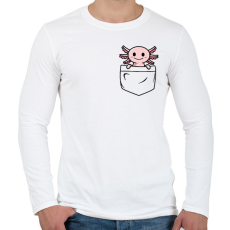 PRINTFASHION Axolotl zsebben - Férfi hosszú ujjú póló - Fehér