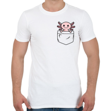 PRINTFASHION Axolotl zsebben - Férfi póló - Fehér férfi póló
