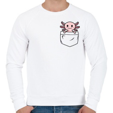 PRINTFASHION Axolotl zsebben - Férfi pulóver - Fehér férfi pulóver, kardigán