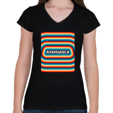 PRINTFASHION AYAHUASCA - Női V-nyakú póló - Fekete
