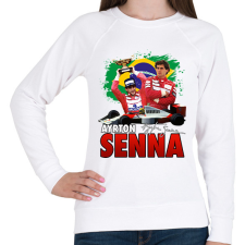 PRINTFASHION Ayrton Senna - Női pulóver - Fehér női pulóver, kardigán