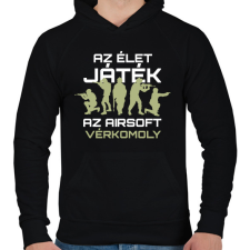 PRINTFASHION Az airsoft vérkomoly - Férfi kapucnis pulóver - Fekete férfi pulóver, kardigán