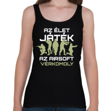 PRINTFASHION Az airsoft vérkomoly - Női atléta - Fekete női trikó