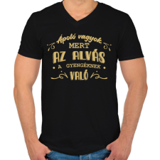 PRINTFASHION Az alvás a gyengéknek való - Ápoló - Férfi V-nyakú póló - Fekete férfi póló
