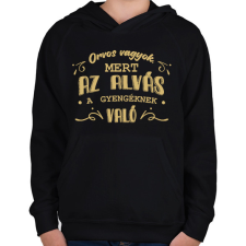 PRINTFASHION Az alvás a gyengéknek való - Orvos - Gyerek kapucnis pulóver - Fekete gyerek pulóver, kardigán
