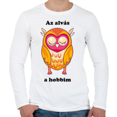 PRINTFASHION Az alvás a hobbim - Férfi hosszú ujjú póló - Fehér