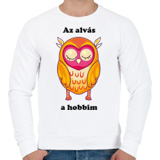 PRINTFASHION Az alvás a hobbim - Férfi pulóver - Fehér