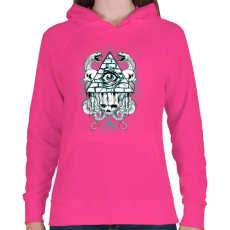 PRINTFASHION Az anarchia szeme - Női kapucnis pulóver - Fukszia
