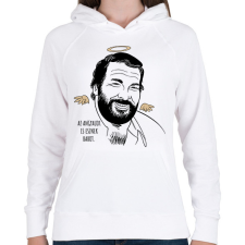 PRINTFASHION Az angyalok is esznek babot - Női kapucnis pulóver - Fehér női pulóver, kardigán