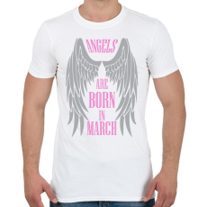 PRINTFASHION Az angyalok márciusban születnek - Férfi póló - Fehér