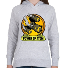 PRINTFASHION Az atom ereje - Női kapucnis pulóver - Sport szürke női pulóver, kardigán