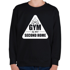 PRINTFASHION Az edzőterem a második otthonom - Gyerek pulóver - Fekete