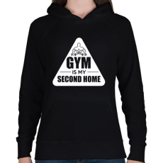 PRINTFASHION Az edzőterem a második otthonom - Női kapucnis pulóver - Fekete