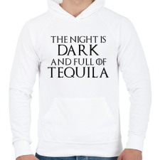 PRINTFASHION Az éj sötét és tele tequilával - Férfi kapucnis pulóver - Fehér férfi pulóver, kardigán