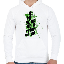 PRINTFASHION Az éjjel soha nem érhet véget! - Férfi kapucnis pulóver - Fehér férfi pulóver, kardigán