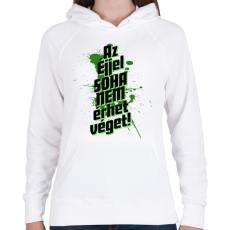 PRINTFASHION Az éjjel soha nem érhet véget! - Női kapucnis pulóver - Fehér