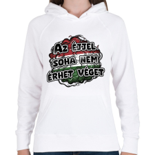 PRINTFASHION Az éjjel soha nem érhet véget - Női kapucnis pulóver - Fehér női pulóver, kardigán