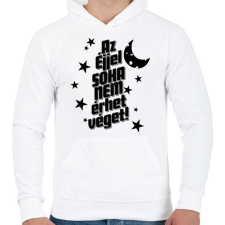 PRINTFASHION Az éjjel soha nem érthet vége! - Férfi kapucnis pulóver - Fehér férfi pulóver, kardigán