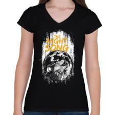 PRINTFASHION Az éjszaka hangja - Női V-nyakú póló - Fekete női póló