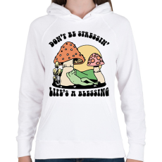 PRINTFASHION Az élet áldás - Női kapucnis pulóver - Fehér