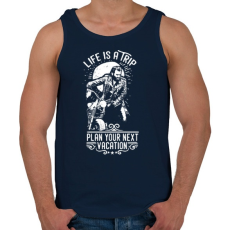 PRINTFASHION Az élet egy utazás  - Férfi atléta - Sötétkék