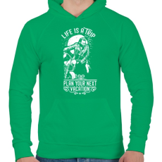 PRINTFASHION Az élet egy utazás  - Férfi kapucnis pulóver - Zöld
