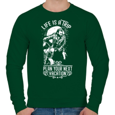 PRINTFASHION Az élet egy utazás  - Férfi pulóver - Sötétzöld férfi pulóver, kardigán