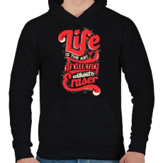 PRINTFASHION Az élet - Férfi kapucnis pulóver - Fekete