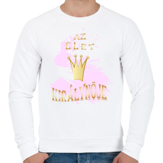 PRINTFASHION Az élet királynője - Férfi pulóver - Fehér