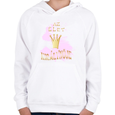 PRINTFASHION Az élet királynője - Gyerek kapucnis pulóver - Fehér gyerek pulóver, kardigán