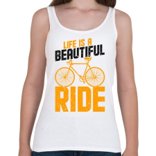 PRINTFASHION Az élet olyan mint a biciklizés 2 - Női atléta - Fehér női trikó