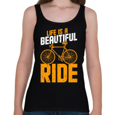 PRINTFASHION Az élet olyan mint a biciklizés - Női atléta - Fekete