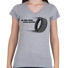 PRINTFASHION Az élet rövid - Női V-nyakú póló - Sport szürke
