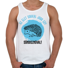 PRINTFASHION Az élet sokkal jobb egy sündisznóval - Férfi atléta - Fehér