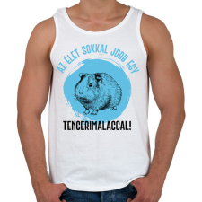 PRINTFASHION Az élet sokkal jobb egy tengerimalaccal - Férfi atléta - Fehér atléta, trikó