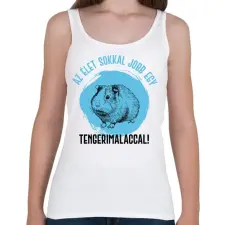 PRINTFASHION Az élet sokkal jobb egy tengerimalaccal - Női atléta - Fehér női trikó