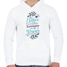 PRINTFASHION Az élethez nincs használati útmutató de van egy papám - Férfi kapucnis pulóver - Fehér