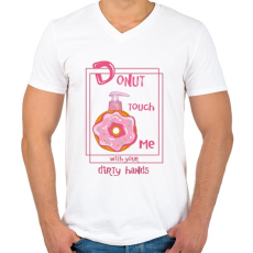 PRINTFASHION Az ellenállhatatlan fánk - Férfi V-nyakú póló - Fehér