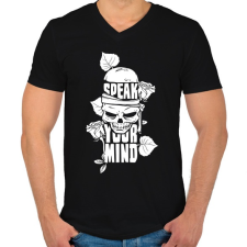 PRINTFASHION Az elméd - Férfi V-nyakú póló - Fekete férfi póló